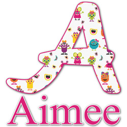 Girly Monsters Name & Initial Decal - Up to 18"x18" (Personalized)