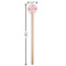 Girly Monsters Wooden 7.5" Stir Stick - Round - Dimensions