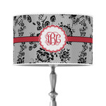 Black Lace 12" Drum Lamp Shade - Poly-film (Personalized)