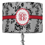 Black Lace 16" Drum Lamp Shade - Fabric (Personalized)