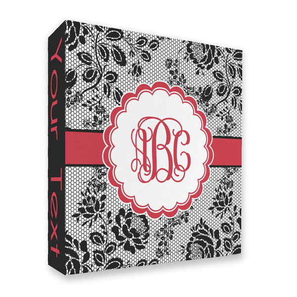 Custom Black Lace 3 Ring Binder - Full Wrap - 2" (Personalized)