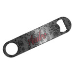 Black Lace Bar Bottle Opener - Silver w/ Monogram