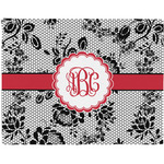 Black Lace Woven Fabric Placemat - Twill w/ Monogram