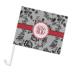 Black Lace Car Flag - Large (Personalized)