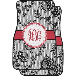 Black Lace Car Floor Mats (Personalized)