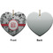 Black Lace Ceramic Flat Ornament - Heart Front & Back (APPROVAL)