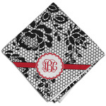 Black Lace Cloth Dinner Napkin - Single w/ Monogram