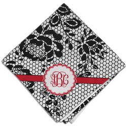 Black Lace Cloth Dinner Napkin - Single w/ Monogram