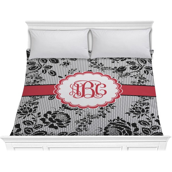 Custom Black Lace Comforter - King (Personalized)