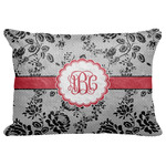 Black Lace Decorative Baby Pillowcase - 16"x12" w/ Monogram