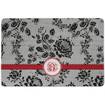 Black Lace Dog Food Mat w/ Monogram