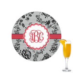 Black Lace Printed Drink Topper - 2.15" (Personalized)