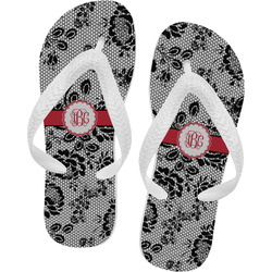 Black Lace Flip Flops - Small (Personalized)
