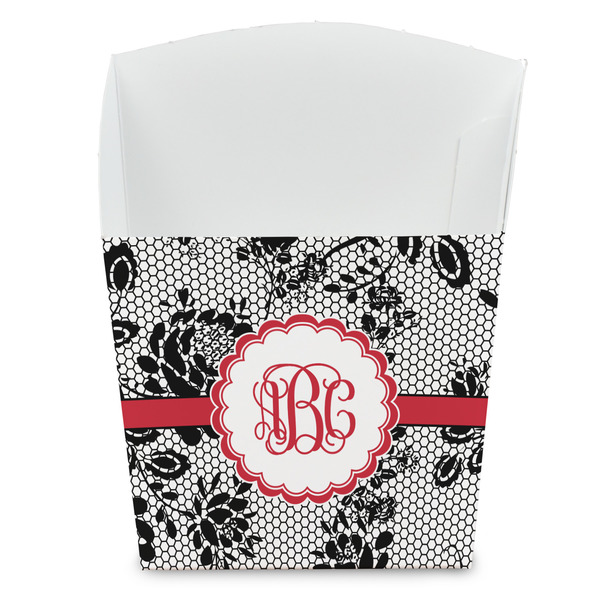 Custom Black Lace French Fry Favor Boxes (Personalized)