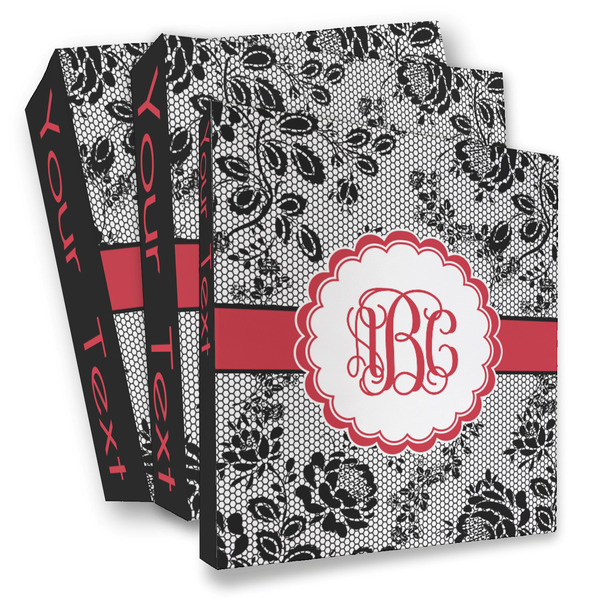 Custom Black Lace 3 Ring Binder - Full Wrap (Personalized)