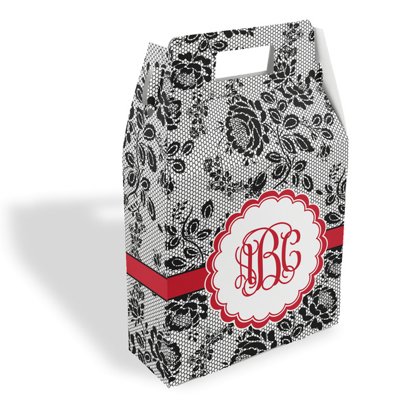 Custom Black Lace Gable Favor Box (Personalized)