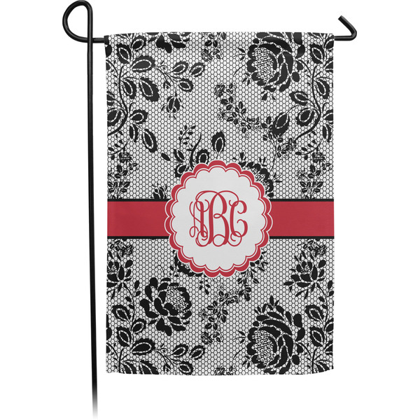 Custom Black Lace Garden Flag (Personalized)