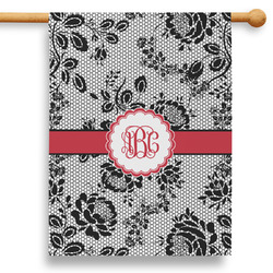 Black Lace 28" House Flag - Single Sided (Personalized)