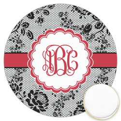 Black Lace Printed Cookie Topper - 3.25" (Personalized)