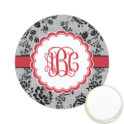 Black Lace Printed Cookie Topper - 2.15" (Personalized)