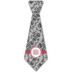 Black Lace Iron On Tie - 4 Sizes w/ Monogram