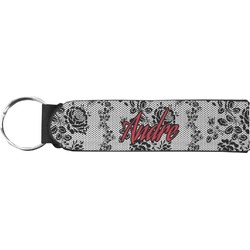 Black Lace Neoprene Keychain Fob (Personalized)