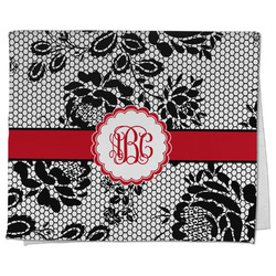 Black Lace Kitchen Towel - Poly Cotton w/ Monograms