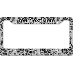 Black Lace License Plate Frame - Style B (Personalized)