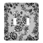 Black Lace Light Switch Cover (2 Toggle Plate)