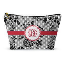 Black Lace Makeup Bag - Large - 12.5"x7" (Personalized)