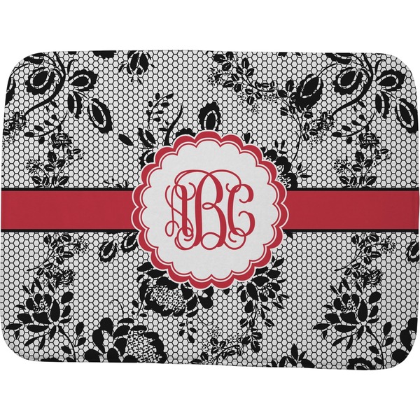 Custom Black Lace Memory Foam Bath Mat - 48"x36" (Personalized)