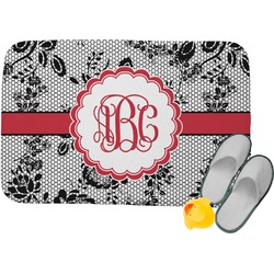 Black Lace Memory Foam Bath Mat - 24"x17" (Personalized)