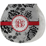 Black Lace Burp Pad - Velour w/ Monogram