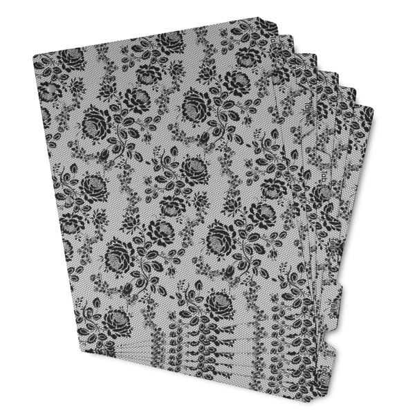 Custom Black Lace Binder Tab Divider - Set of 6 (Personalized)