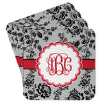 Black Lace Paper Coasters w/ Monograms