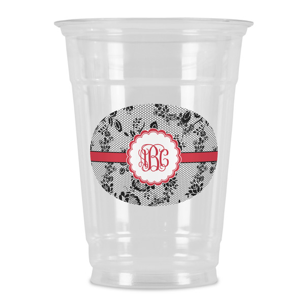 Custom Black Lace Party Cups - 16oz (Personalized)