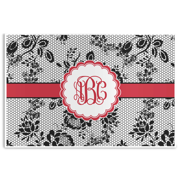 Custom Black Lace Disposable Paper Placemats (Personalized)