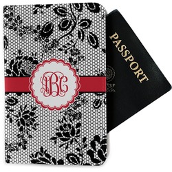 Black Lace Passport Holder - Fabric (Personalized)