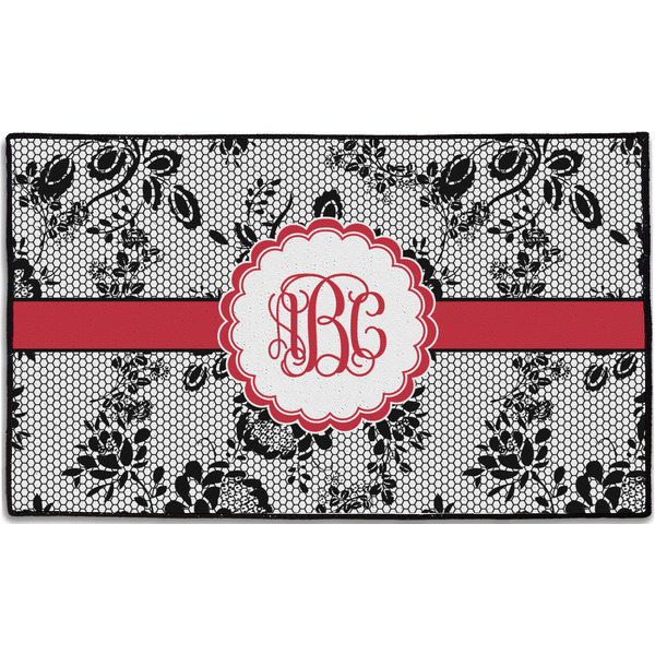 Custom Black Lace Door Mat - 60"x36" (Personalized)