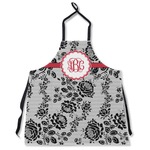 Black Lace Apron Without Pockets w/ Monogram