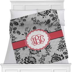Black Lace Minky Blanket - Twin / Full - 80"x60" - Double Sided (Personalized)