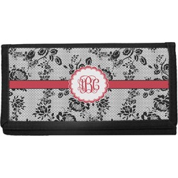 Black Lace Canvas Checkbook Cover (Personalized)