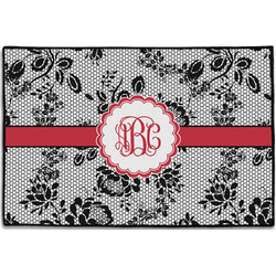 Black Lace Door Mat - 36"x24" (Personalized)