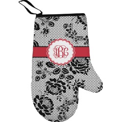 Black Lace Right Oven Mitt (Personalized)