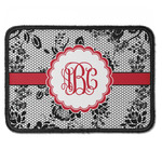 Black Lace Iron On Rectangle Patch w/ Monogram