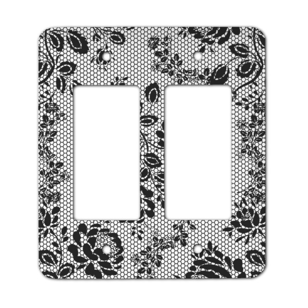 Custom Black Lace Rocker Style Light Switch Cover - Two Switch