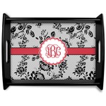 Black Lace Black Wooden Tray - Large (Personalized)