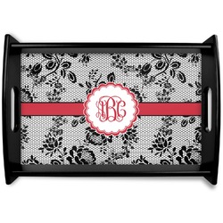 Black Lace Black Wooden Tray - Small (Personalized)