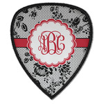 Black Lace Iron on Shield Patch A w/ Monogram