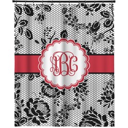 Black Lace Extra Long Shower Curtain - 70"x84" (Personalized)